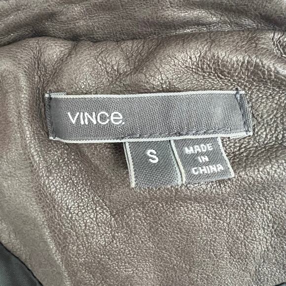 Vince Leather Zip Moto Jacket Women's Size Small - Picture 8 of 9